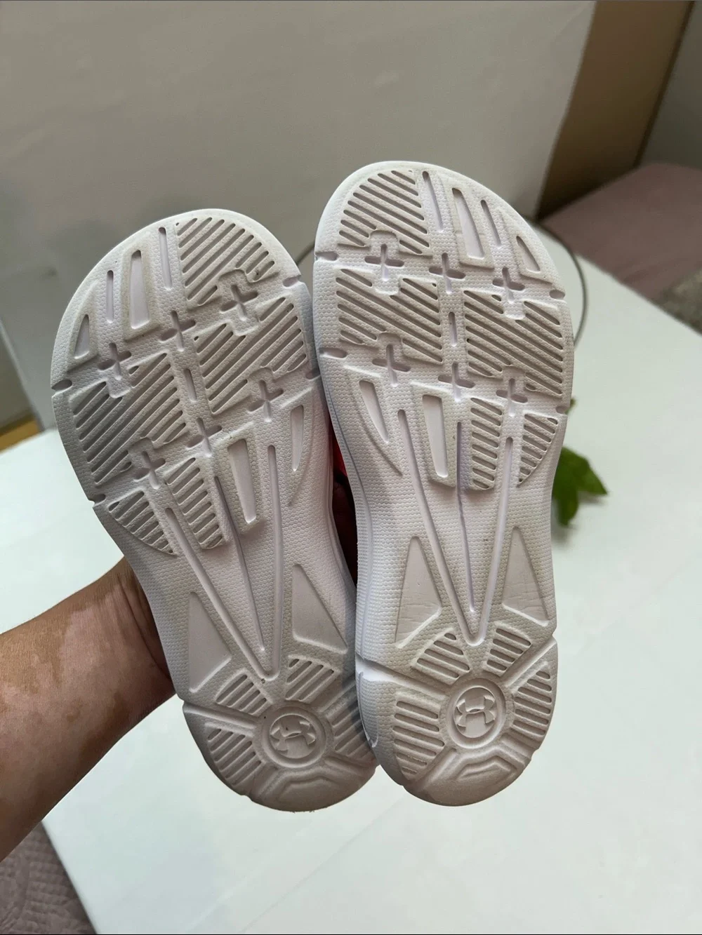 Under Armour Peach Slide Sandals with Geometric Footbed